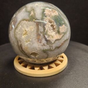 Druzy Moss Agate Sphere